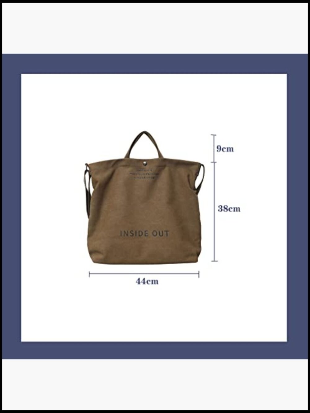 Canvas Tote Bag Crossbody Shoulder Satchel Work Shopping Versatile Handbag - Picture 4 of 7